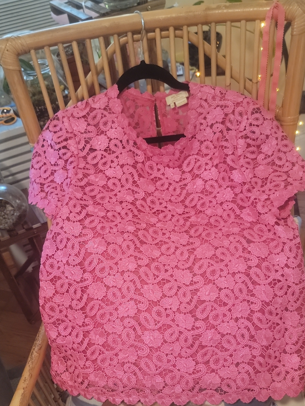 kate spade Hot Pink Lace Short Sleeve Top